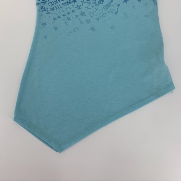 Converse All-Star Girls' Cap Sleeve Asymmetrical Pointed Hem Tee, Medium (10-12) - Picture 9 of 14